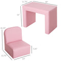 2 In 1 Multifunctional Kids Sofa Convertible Table And Chair Set For 3 Years Old Boys Girls, Pink Pink Pvc