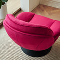 Swivel Leisure Chair Lounge Chair Velvet Red Color With Ottoman Red Velvet