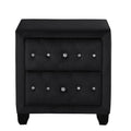 Modern Style Night Stand Made With Wood In Black Black 2 Drawers Bedside Cabinet Bedroom Contemporary,Modern Drawers Black Solid Wood Mdf Wood