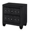 Modern Style Night Stand Made With Wood In Black Black 2 Drawers Bedside Cabinet Bedroom Contemporary,Modern Drawers Black Solid Wood Mdf Wood