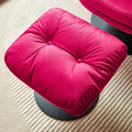 Swivel Leisure Chair Lounge Chair Velvet Red Color With Ottoman Red Velvet