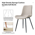 Light Gray Artificial Leather Backrest Cushion Dining Chair, Black Metal Legs, Curved Widened Cushion Design For More Comfort, Suitable For Restaurants, Kitchens, Bedrooms, Offices. 6 Chairs 0502 Light Gray Faux Leather