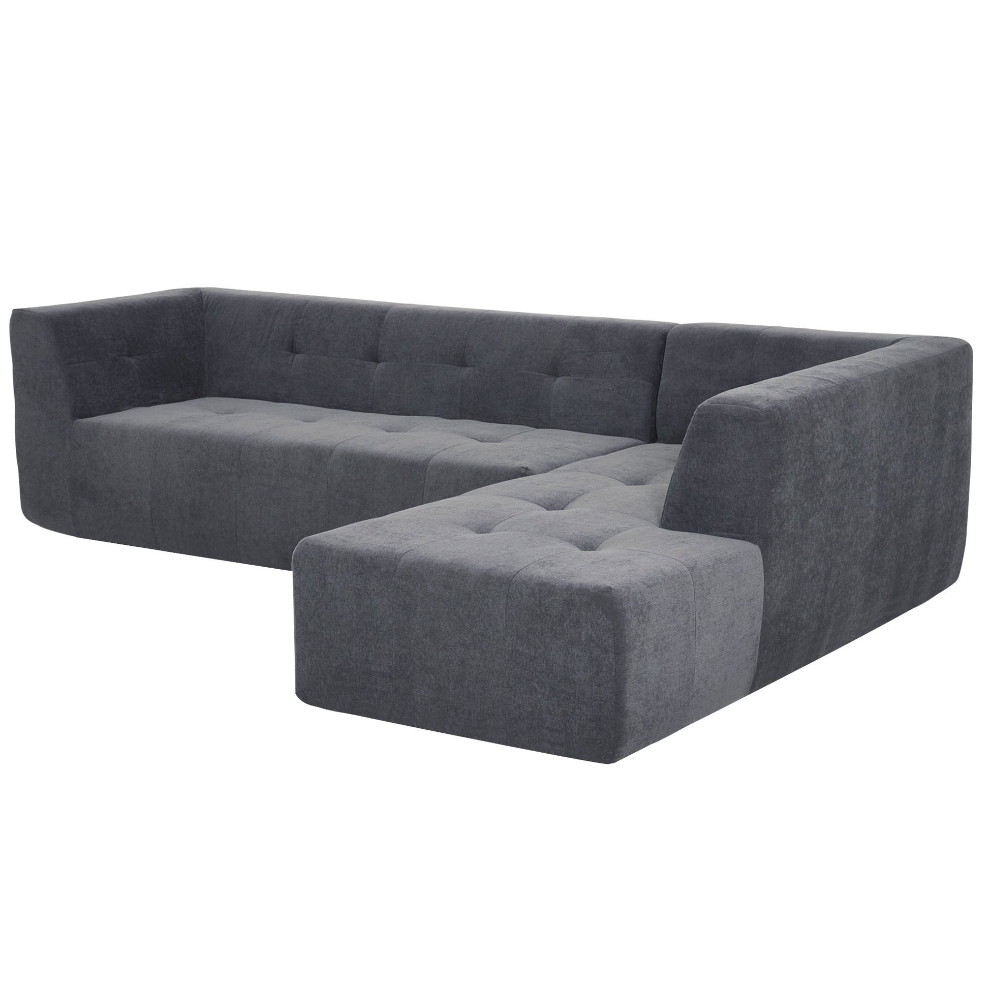 110.2*72.8" Modular Modular Combination Living Room Sofa Set, Modern Minimalist Sofa, Living Room Upholstered Sofa Bed, Bedroom, 3Pcs Computer Free Combination, L Shaped,Dark Grey Dark Grey Foam Chenille 3 Seat