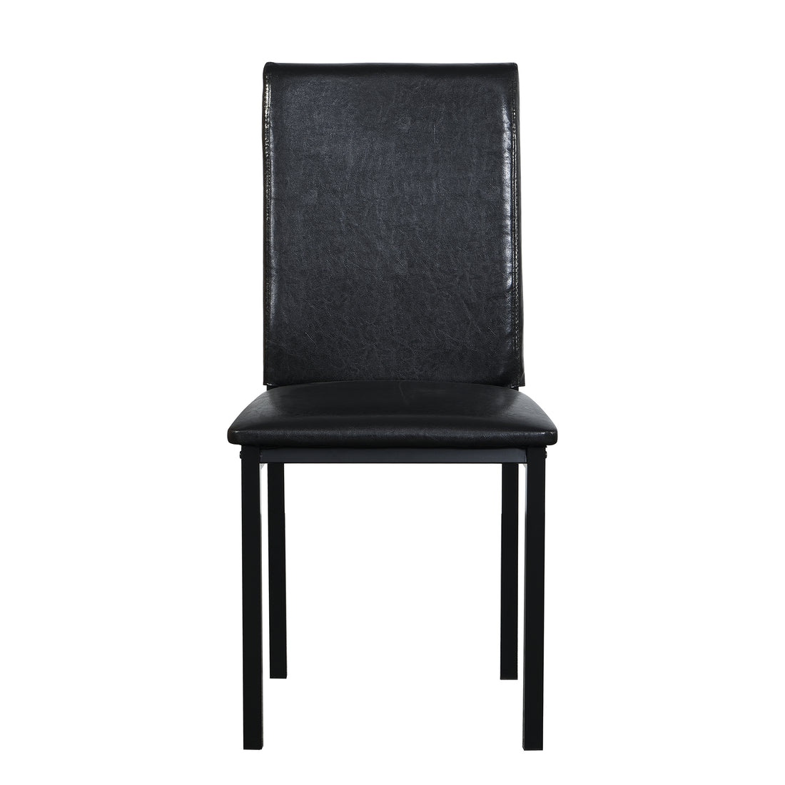 4 Piece Metal Frame Dining Seats Black Metal