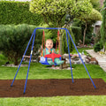Baby Swing Set For Backyard Indoor Outdoor, Solid Metal Frame With Baby Seat Harness For Kid Age 6 36 Months Multi Metal