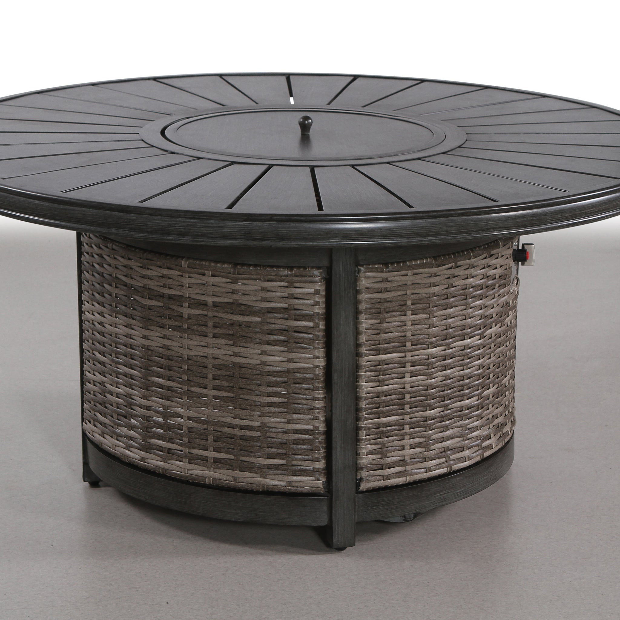 25 H X 52 W Propane Outdoor Fire Pit Table Gray Garden & Outdoor Modern Stone Aluminum