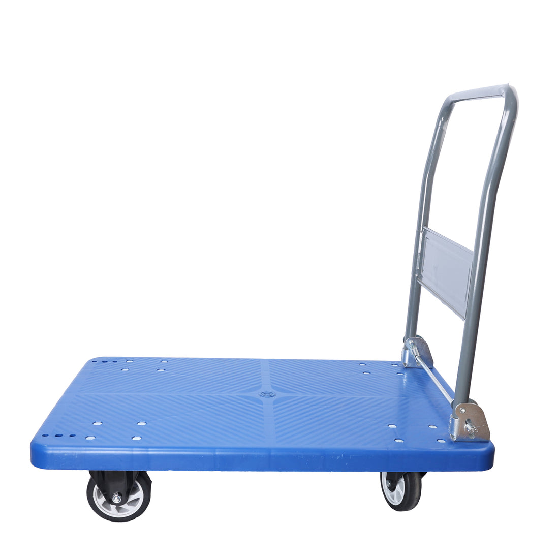 Hand Truck Upgraded Foldable Push Cart Dolly 660 Lbs Capacity Moving Platform Hand Truck Heavy Duty Space Saving Collapsible Swivel Push Handle Flat Bed Wagon Blue Metal Nylon