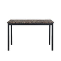 Faux Marble Top Metal Frame Dinette Table Black Metal