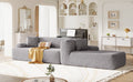 Modern Large L Shape Modular Sectional Sofa For Living Room, Bedroom, Salon, 2 Piece Free Combination, Simplified Style Gray Polyester 3 Seat