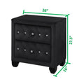 Modern Style Night Stand Made With Wood In Black Black 2 Drawers Bedside Cabinet Bedroom Contemporary,Modern Drawers Black Solid Wood Mdf Wood