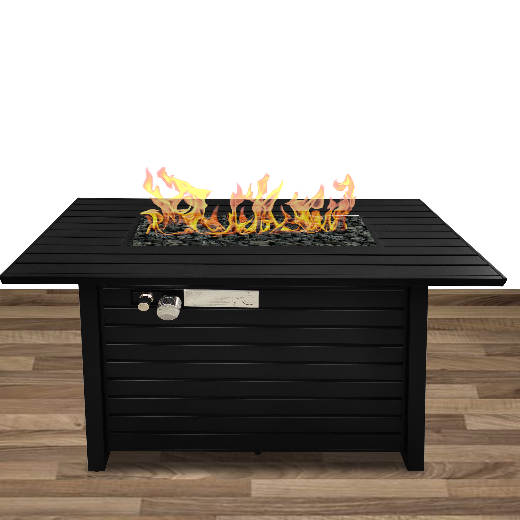 Steel Propane Natural Gas Outdoor Fire Pit Table With Lid Black Garden & Outdoor Modern Stone Stainless Steel