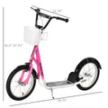 Youth Scooter, Kick Scooter With Adjustable Handlebars, Double Brakes, 16