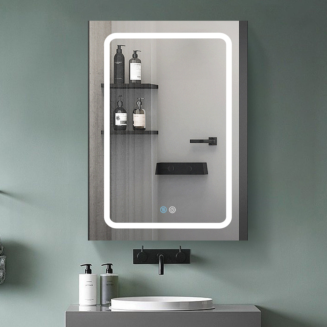 30X20 Inch Led Bathroom Medicine Cabinet Surface Mounted Cabinets With Lighted Mirror White Right Open White Classic,Modern Aluminium