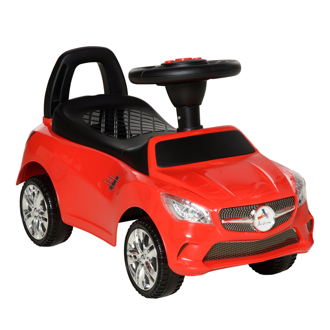 Kids Ride On Push Car, Foot To Floor Walking Sliding Toy Car For Toddler With Working Horn, Music, Headlights And Storage, Red Red Polypropylene