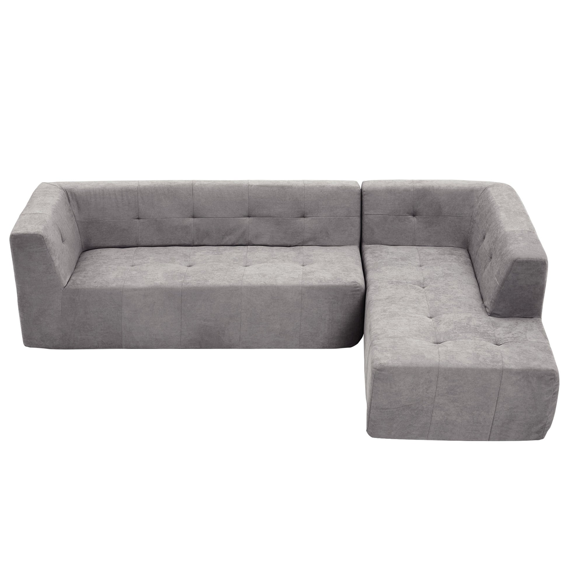 110.2*72.8" Modular Modular Combination Living Room Sofa Set, Modern Minimalist Sofa, Living Room Upholstered Sofa Bed, Bedroom, 2Pcs Computer Free Combination, L Shaped,Light Grey Light Grey Foam Polyester 3 Seat