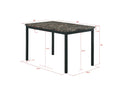 Faux Marble Top Metal Frame Dinette Table Black Metal