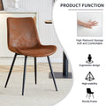 Brown Suede Backrest Cushion Dining Chair, Black Metal Legs, Curved Widened Cushion Design, More Comfortable, Suitable For Restaurants, Kitchens, Bedrooms, Offices. 6 Chairs 0502 Brown Suede