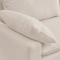 L Shaped Linen Sectional Sofa With Left Chaise Right Facing Chaise ,Beige Beige Fabric 3 Seat