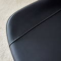 Black Artificial Leather Backrest Cushion Dining Chair, Black Metal Legs, Curved Widened Cushion Design For More Comfort, Suitable For Restaurants, Kitchens, Bedrooms, Offices. 4 Chairs 0502 Black