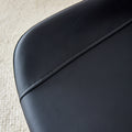 Black Artificial Leather Backrest Cushion Dining Chair, Black Metal Legs, Curved Widened Cushion Design For More Comfort, Suitable For Restaurants, Kitchens, Bedrooms, Offices. 6 Chairs 0502 Black Faux Leather