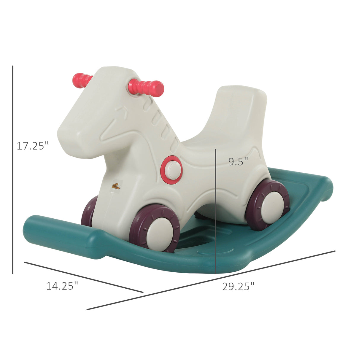 Outside Rocker Car Kids 2 In 1 Rocking Horse & Sliding Car For Indoor & Outdoor Use W Det