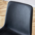 Black Artificial Leather Backrest Cushion Dining Chair, Black Metal Legs, Curved Widened Cushion Design For More Comfort, Suitable For Restaurants, Kitchens, Bedrooms, Offices. 4 Chairs 0502 Black