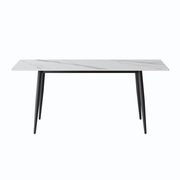 1.6 M Dining Table Panel Only The Turntable White Marble