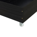 Queen Size Upholstered Platform Bed With Rivet Decorated Headboard, Led Bed Frame And 4 Drawers, Black Black Velvet