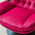 Swivel Leisure Chair Lounge Chair Velvet Red Color With Ottoman Red Velvet