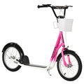 Youth Scooter, Kick Scooter With Adjustable Handlebars, Double Brakes, 16