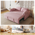 54 Inch Velvet Pink Sofa Sofa Bed Multi Purpose Living Room Retractable Bed Pink Velvet