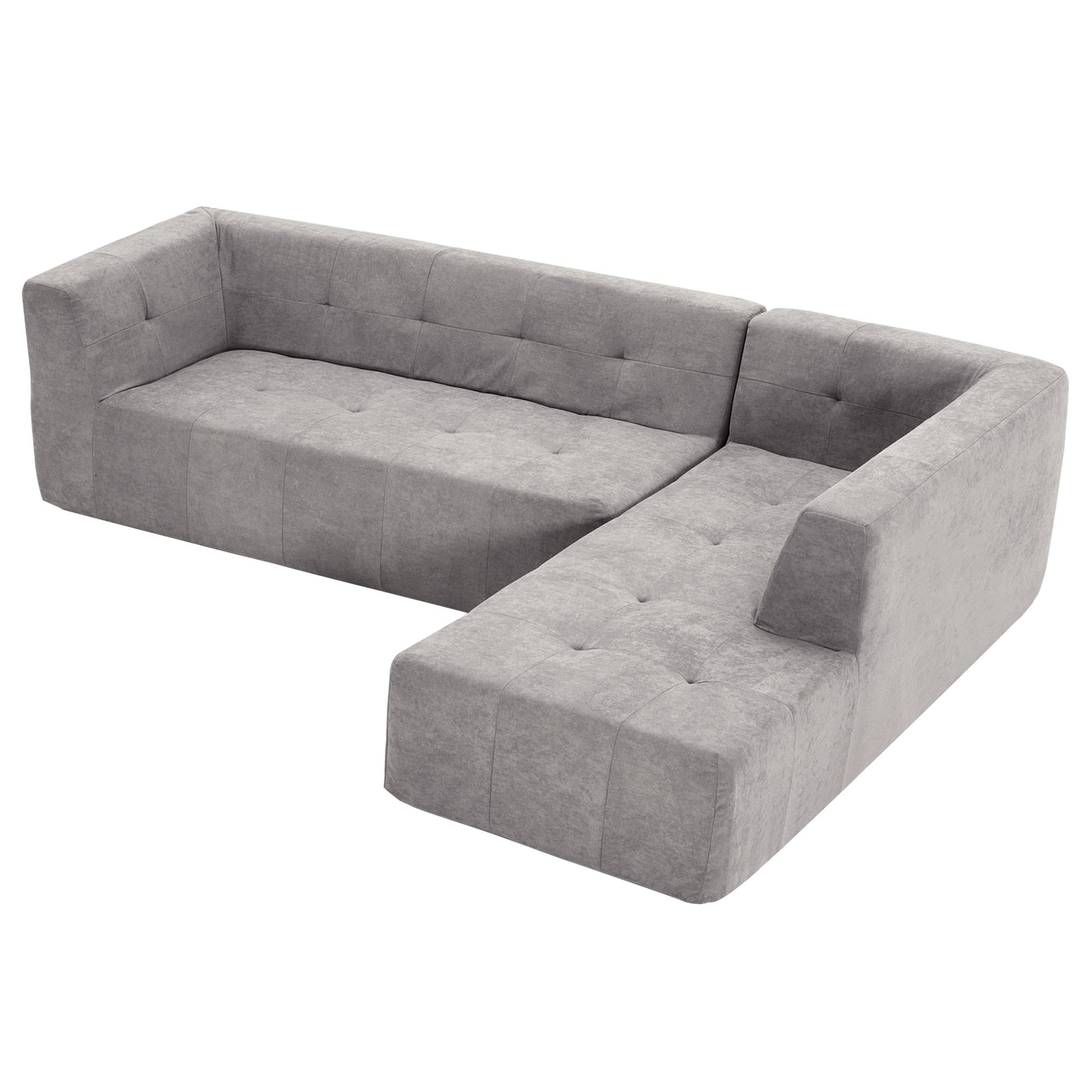 110.2*72.8" Modular Modular Combination Living Room Sofa Set, Modern Minimalist Sofa, Living Room Upholstered Sofa Bed, Bedroom, 2Pcs Computer Free Combination, L Shaped,Light Grey Light Grey Foam Polyester 3 Seat