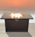 25'' H X 42'' W Steel Outdoor Fire Pit Table With Lid Black Black Modern Steel