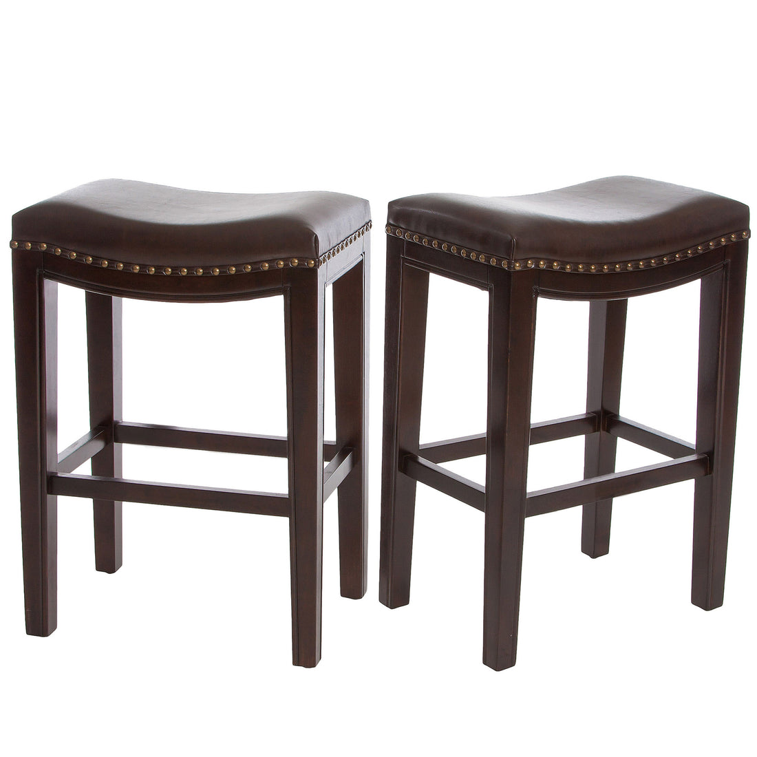 Tiffin Studded Counterstool Set Of 2 Brown Pu