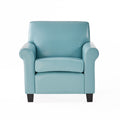 Yonkers Club Chair Teal Blue Leather