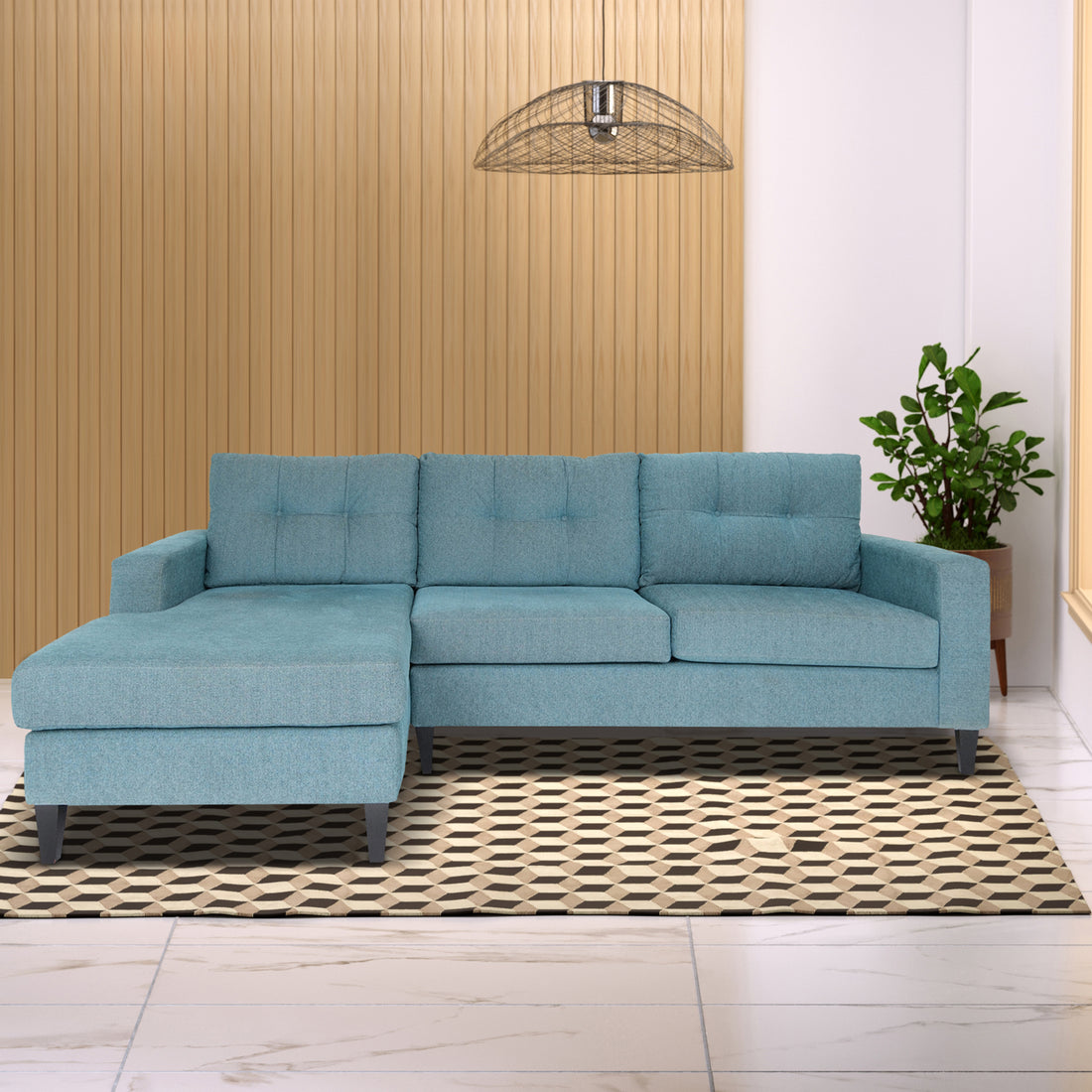 Blue L Shaped Sectional Sofas For Living Room, Modern Sectional Couches For Bedrooms, Apartment With Solid Wood Frame Polyester Nylon Blue Wood Foam Polyester