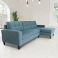 Blue L Shaped Sectional Sofas For Living Room, Modern Sectional Couches For Bedrooms, Apartment With Solid Wood Frame Polyester Nylon Blue Wood Foam Polyester