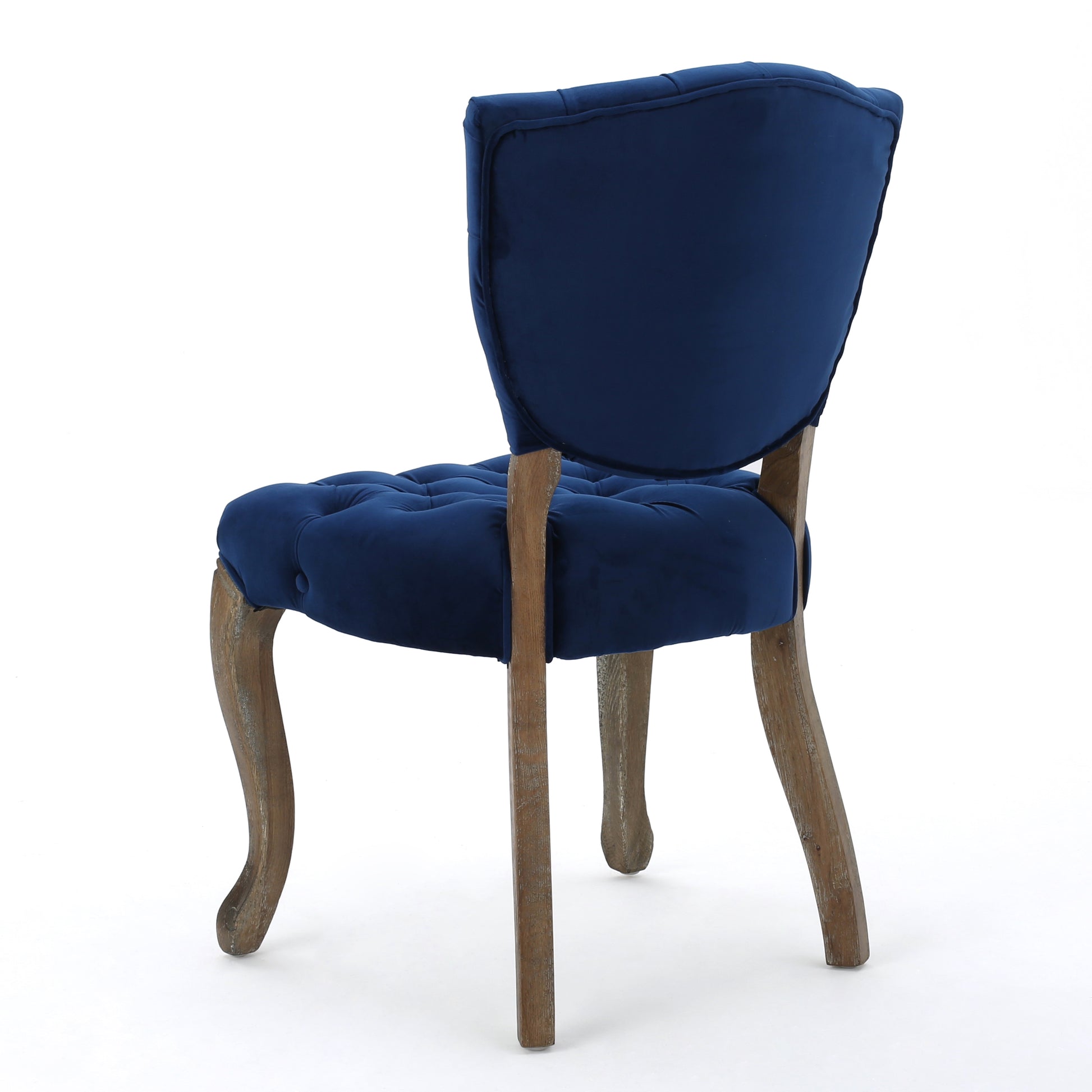 Kd Tufted Chair Wthr Navy Blue Velvet