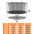 12Ft Trampoline With Safety Enclosure Net, Outdoor Trampoline With Heavy Duty Jumping Mat And Spring Cover Padding For Kids And Adults Gray Garden & Outdoor Iron