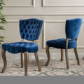 Kd Tufted Chair Wthr Navy Blue Velvet