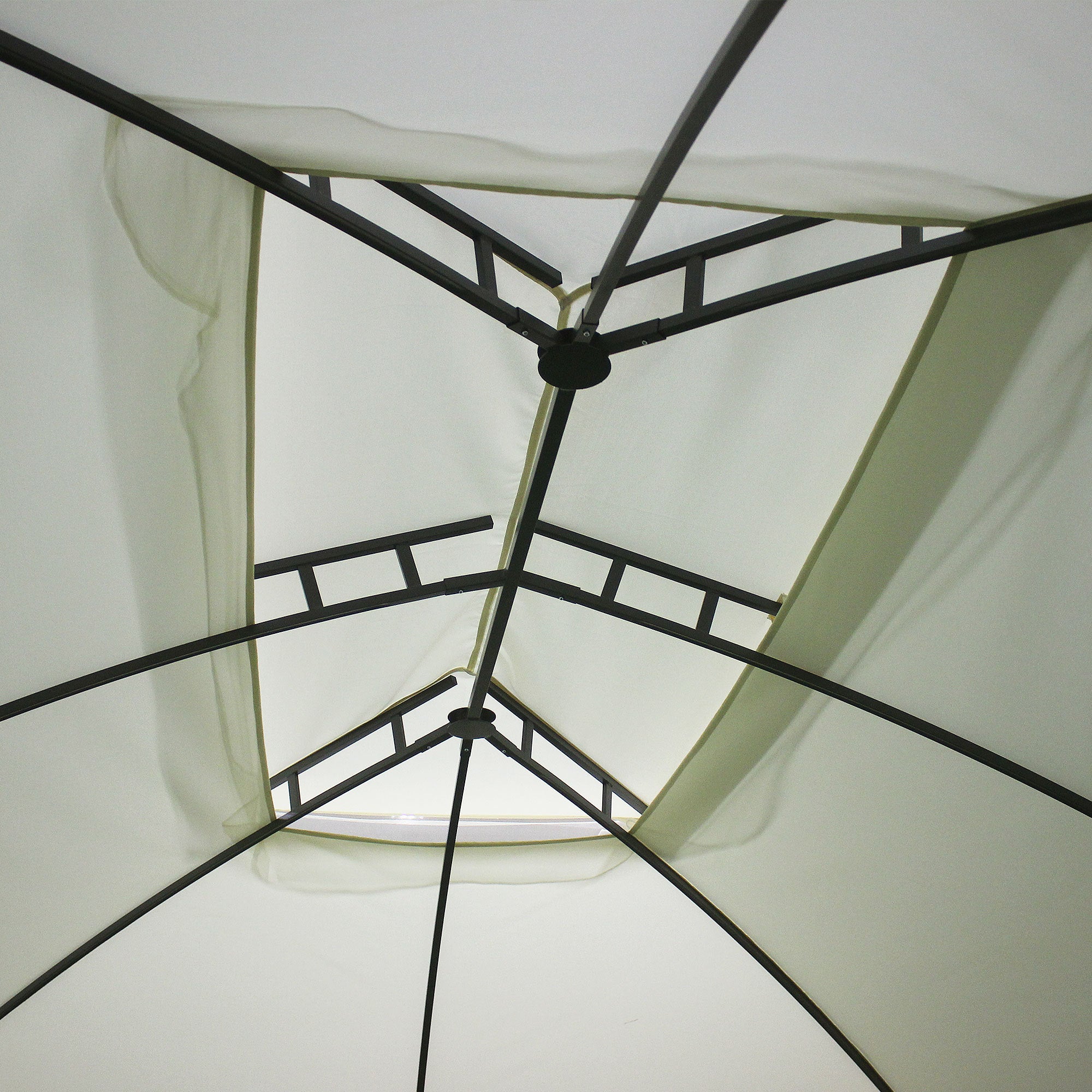 10' x 13' Patio Gazebo Canopy, Double Vented Roof beige-steel