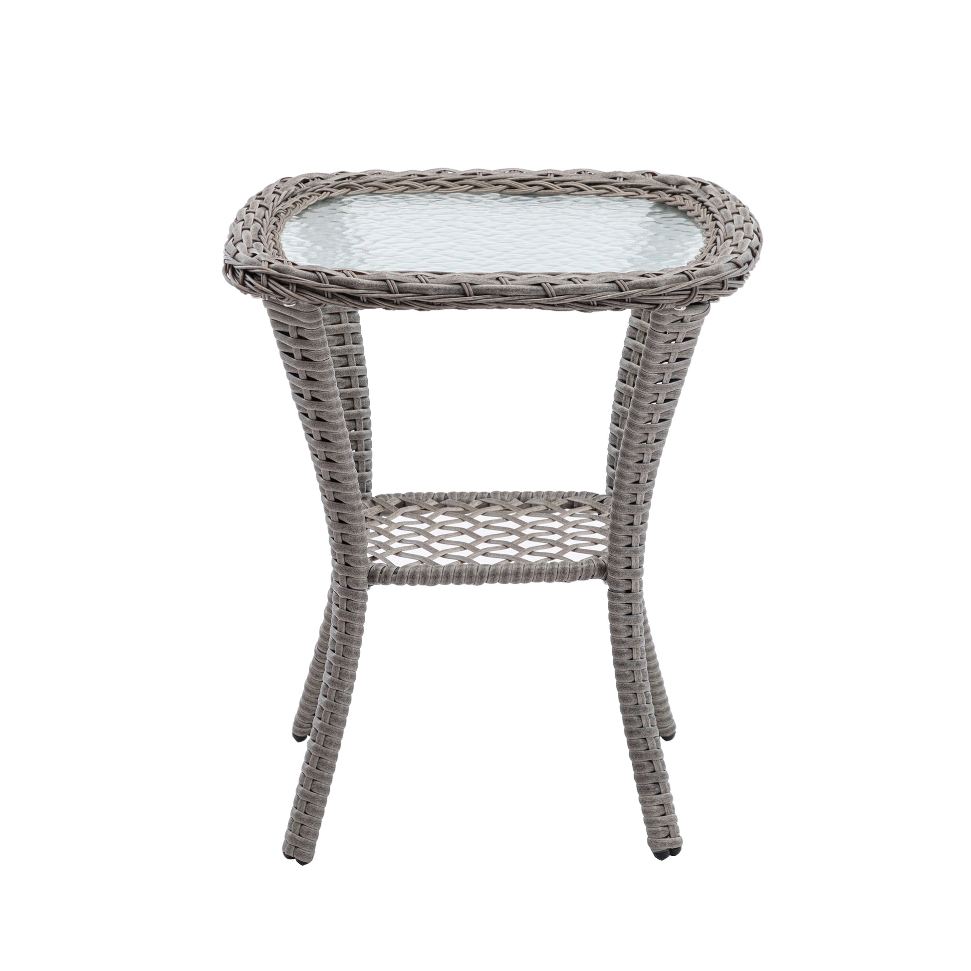 3 Pieces Outdoor Swivel Rocker Patio Chairs, 360 Degree Rocking Patio Conversation Set With Thickened Cushions And Glass Coffee Table For Backyard, Blue Blue Steel