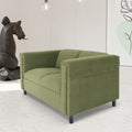 Green Suede Loveseat Sofa For Living Room, Modern D Cor Beautiful Seat Mini Small Couches For Small Spaces And Bedroom With Solid Wood Frame Green Wood Foam Suede