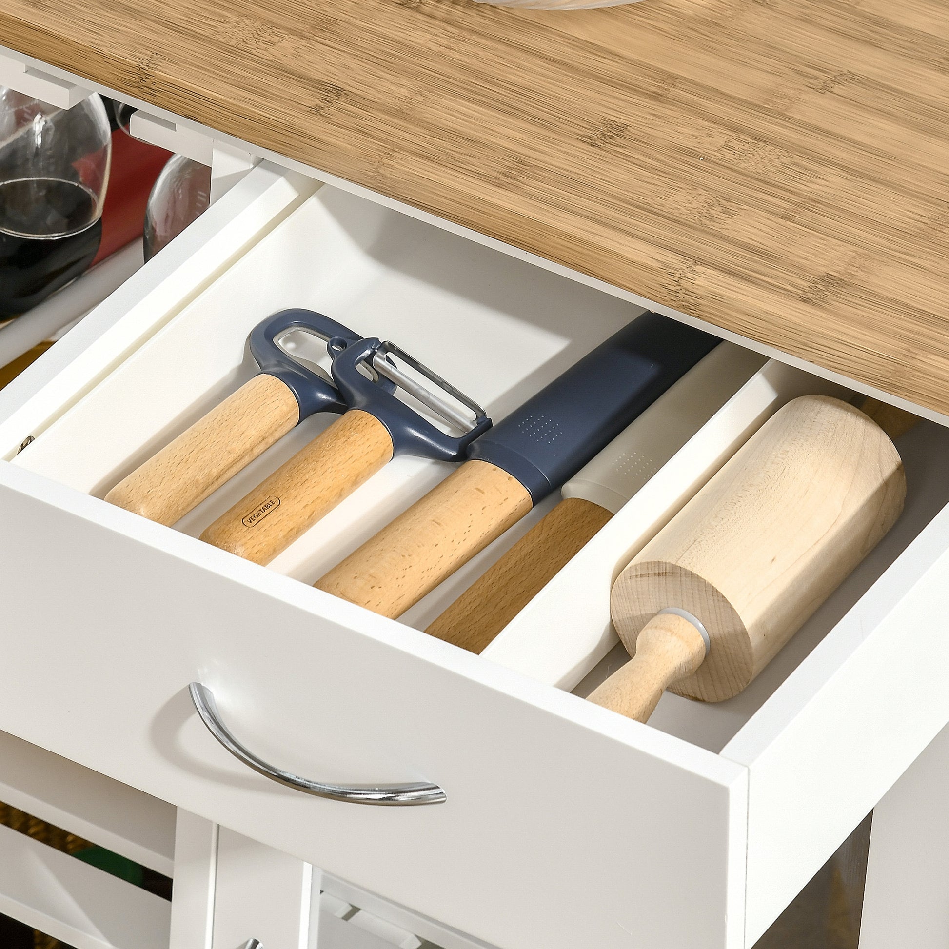 Rolling Kitchen Island with Storage, Kitchen Cart