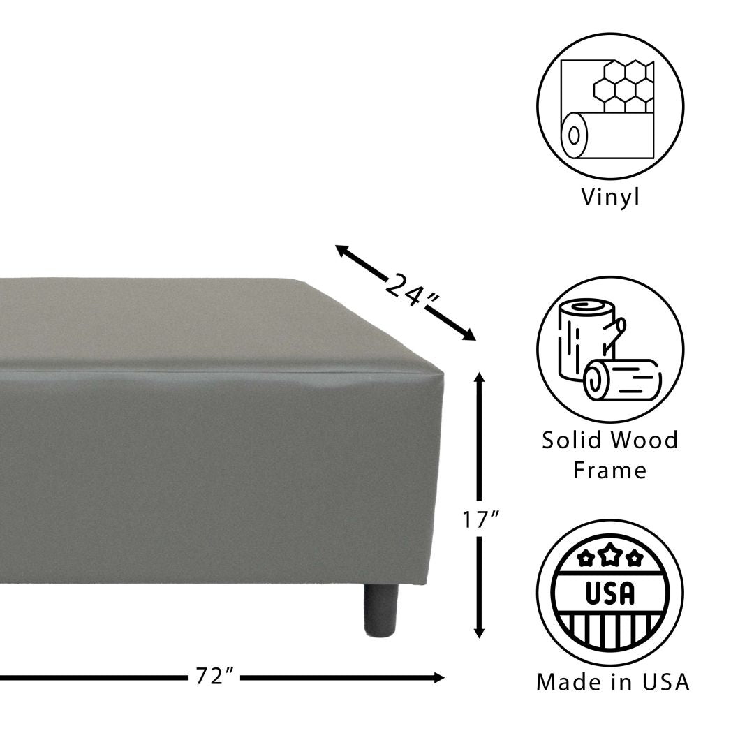 Grey Faux Leather Snicker Bench, Modern Seating Bench For Living Room, Bedroom And Apartment With Solid Wood Frame Grey Wood Foam Vinyl