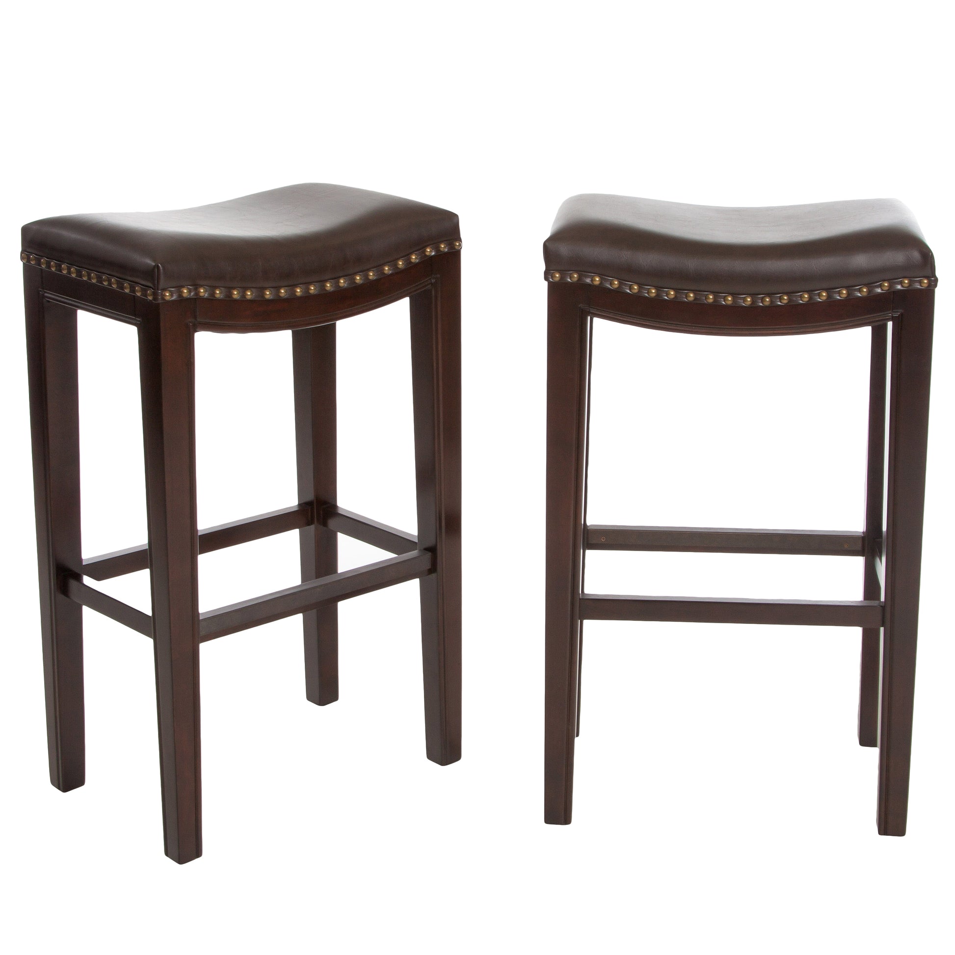 Tiffin Studded Barstool Brown Pu