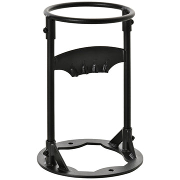 Firewood Kindling Splitter Stand With Hand Guard, Wood Splitter, Carbon Steel Manual Wood Cracker, Log Wedge Cutter, Single Blade, Black, 8.75" Dia X 12.25" H Black Steel