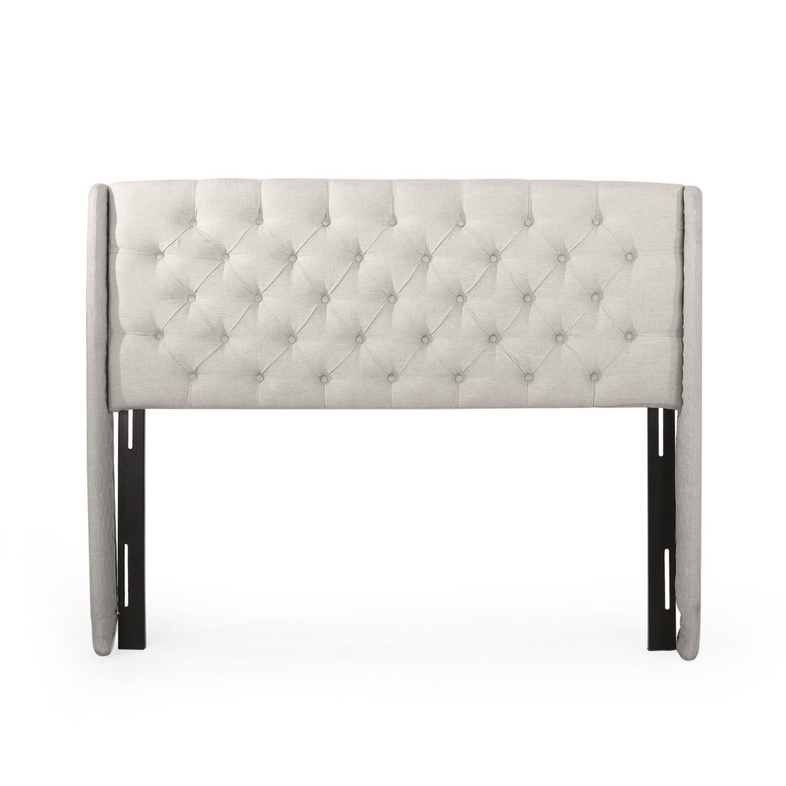 Lidia Wing Headboard Beige Fabric