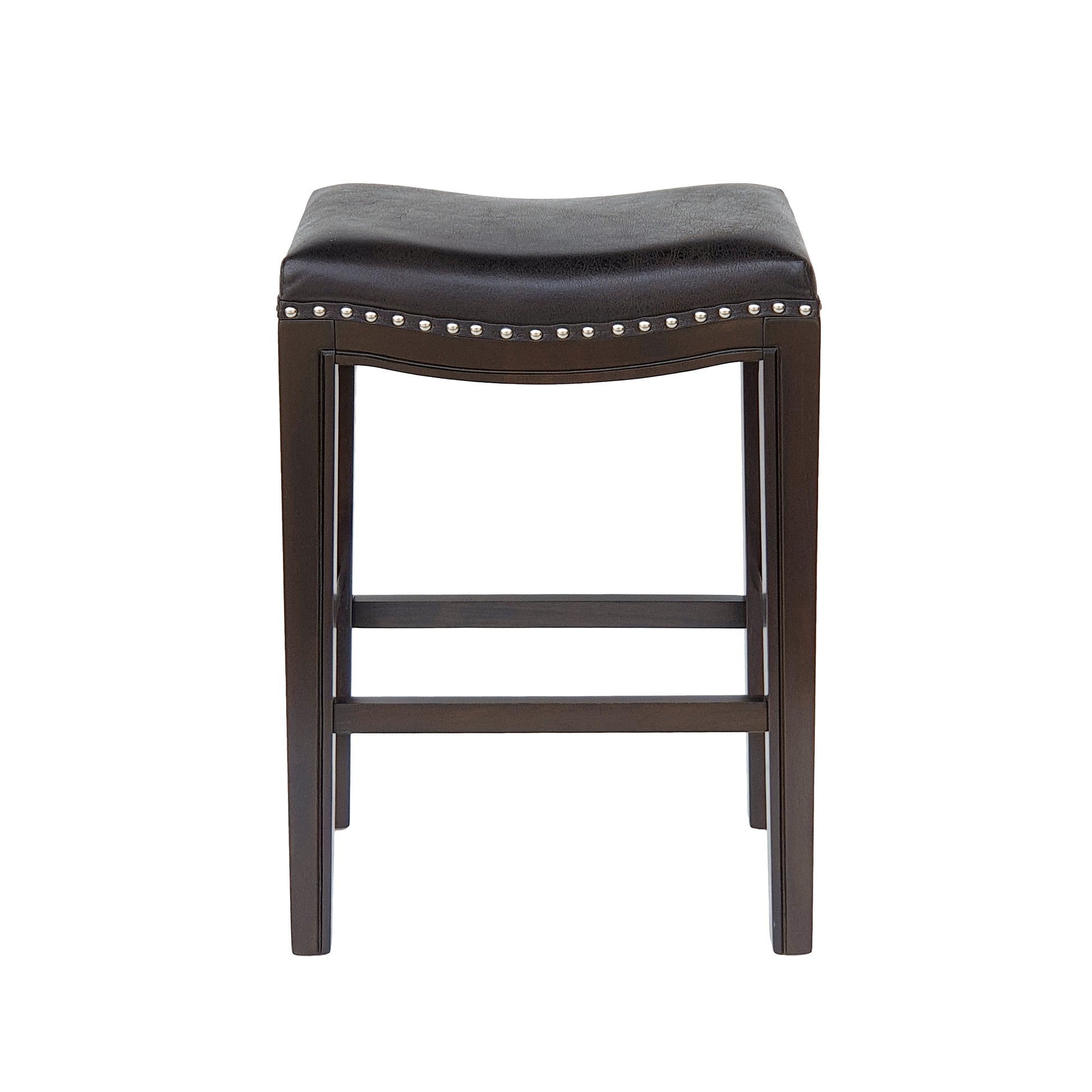 Tiffin Studded Counter Stool Mp2 Set Of 2 Charcoal Rubber Wood