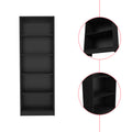 Bookcase 4 Shelves Benzoni, Office, Black Black Particle Board Engineered Wood